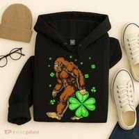 St Patrick's Day Bigfoot Irish Sasqautch Saint Padd Hoodie thumb 4