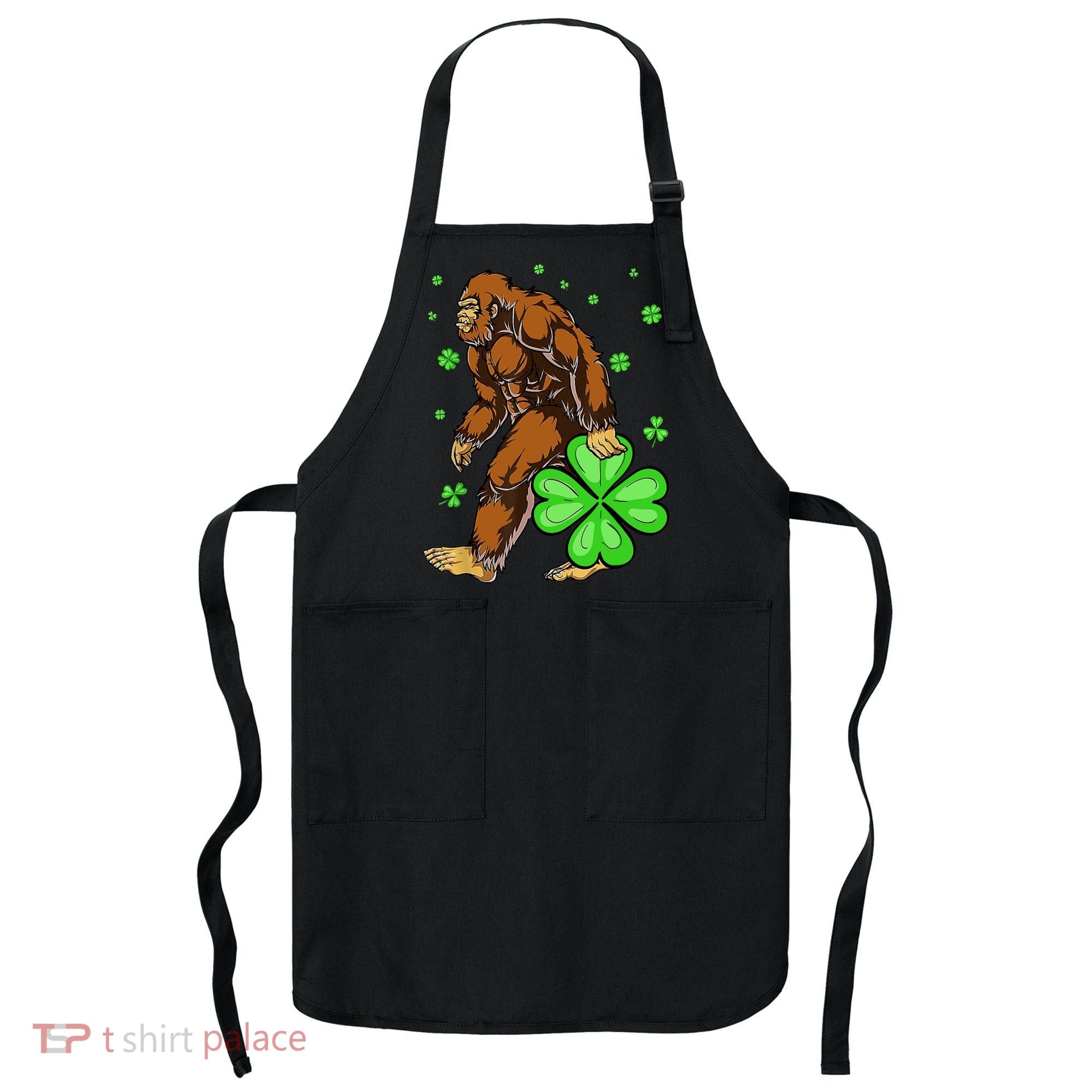 St Patrick's Day Bigfoot Irish Sasqautch Saint Padd Apron