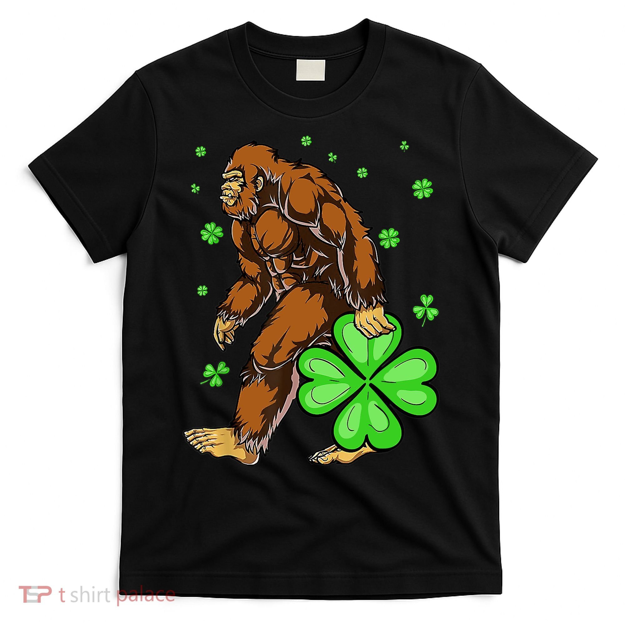St Patrick's Day Bigfoot Irish Sasqautch Saint Padd T-Shirt