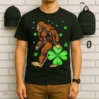St Patrick's Day Bigfoot Irish Sasqautch Saint Padd T-Shirt thumb 6