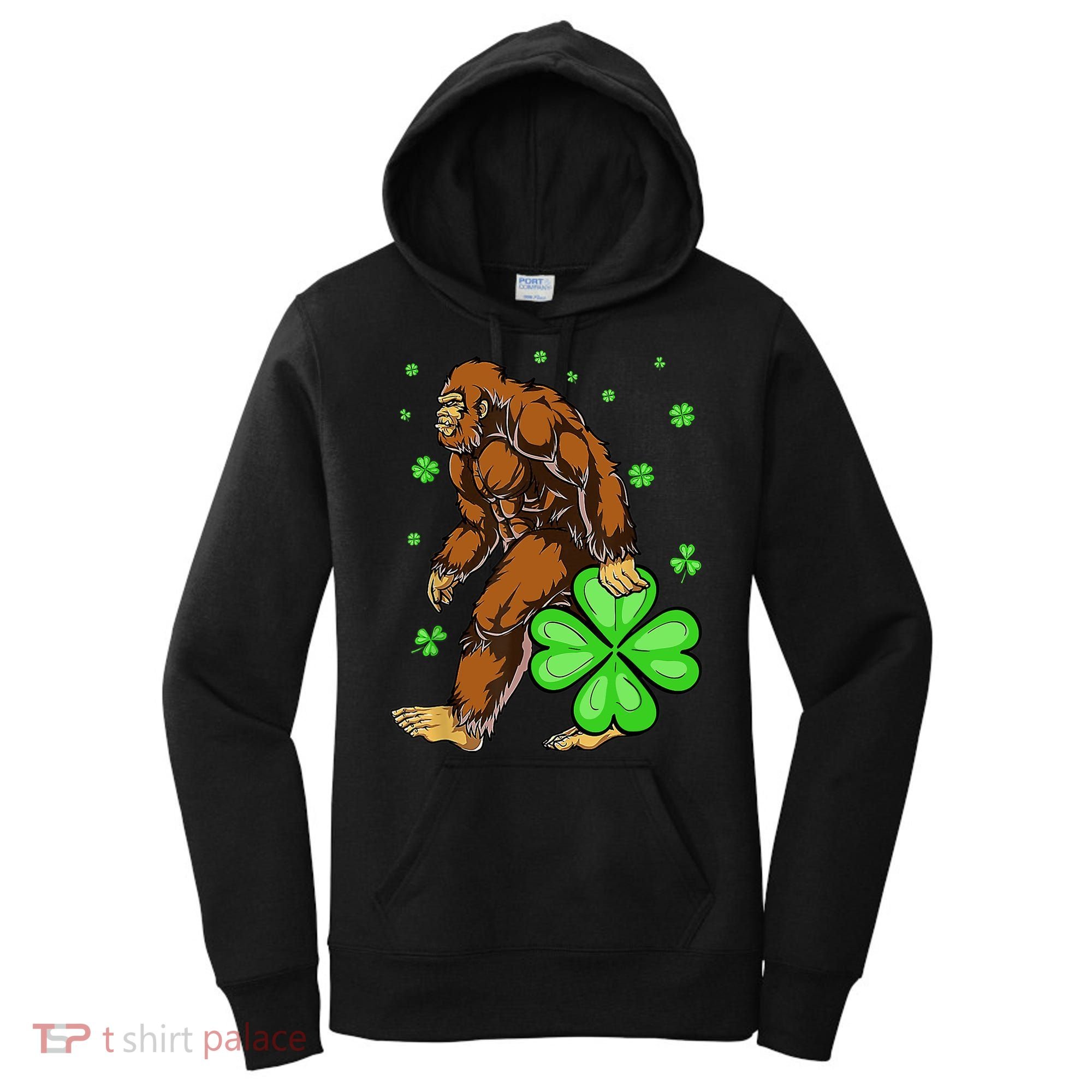 St Patrick's Day Bigfoot Irish Sasqautch Saint Padd Women's Hoodie
