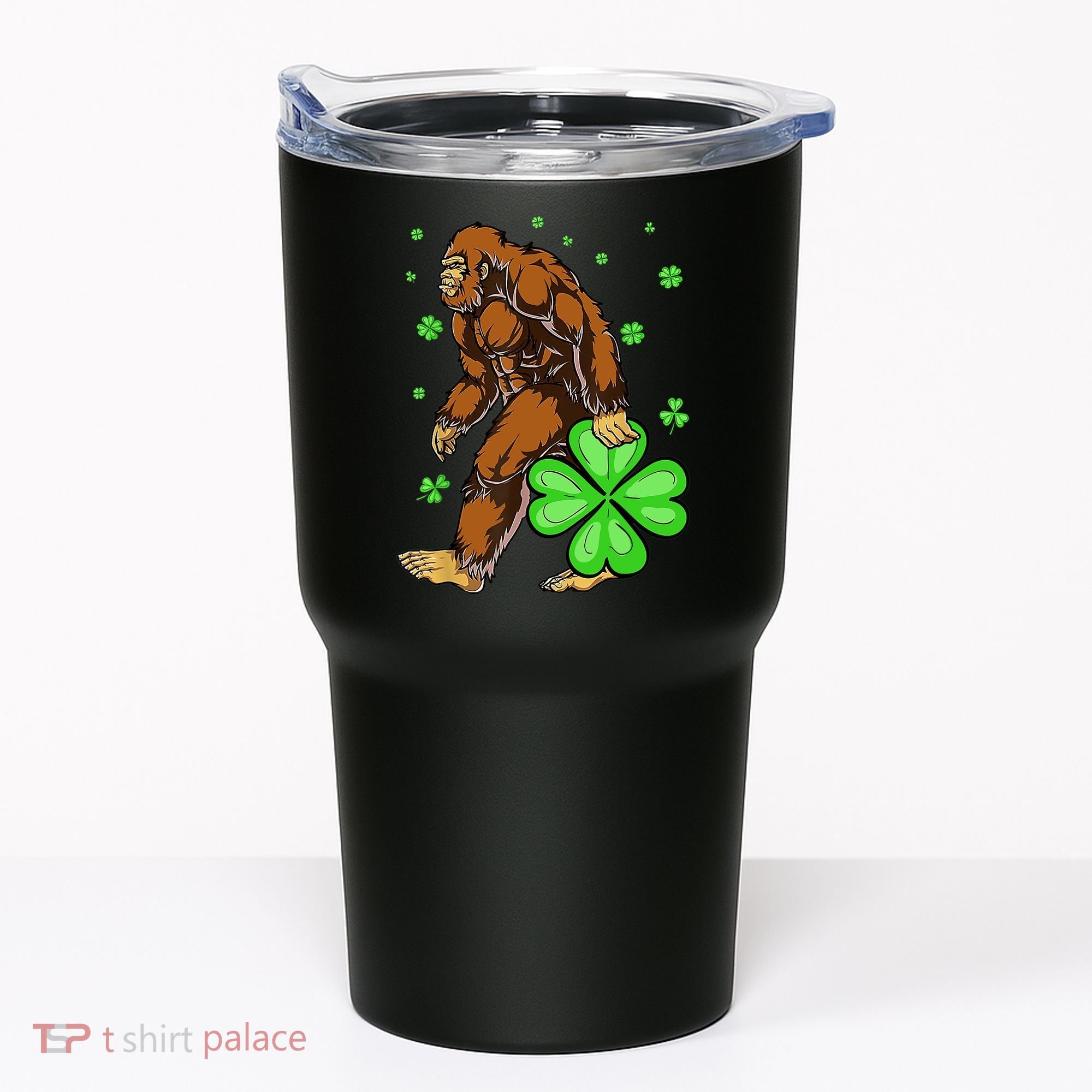 St Patrick's Day Bigfoot Irish Sasqautch Saint Padd Tumbler