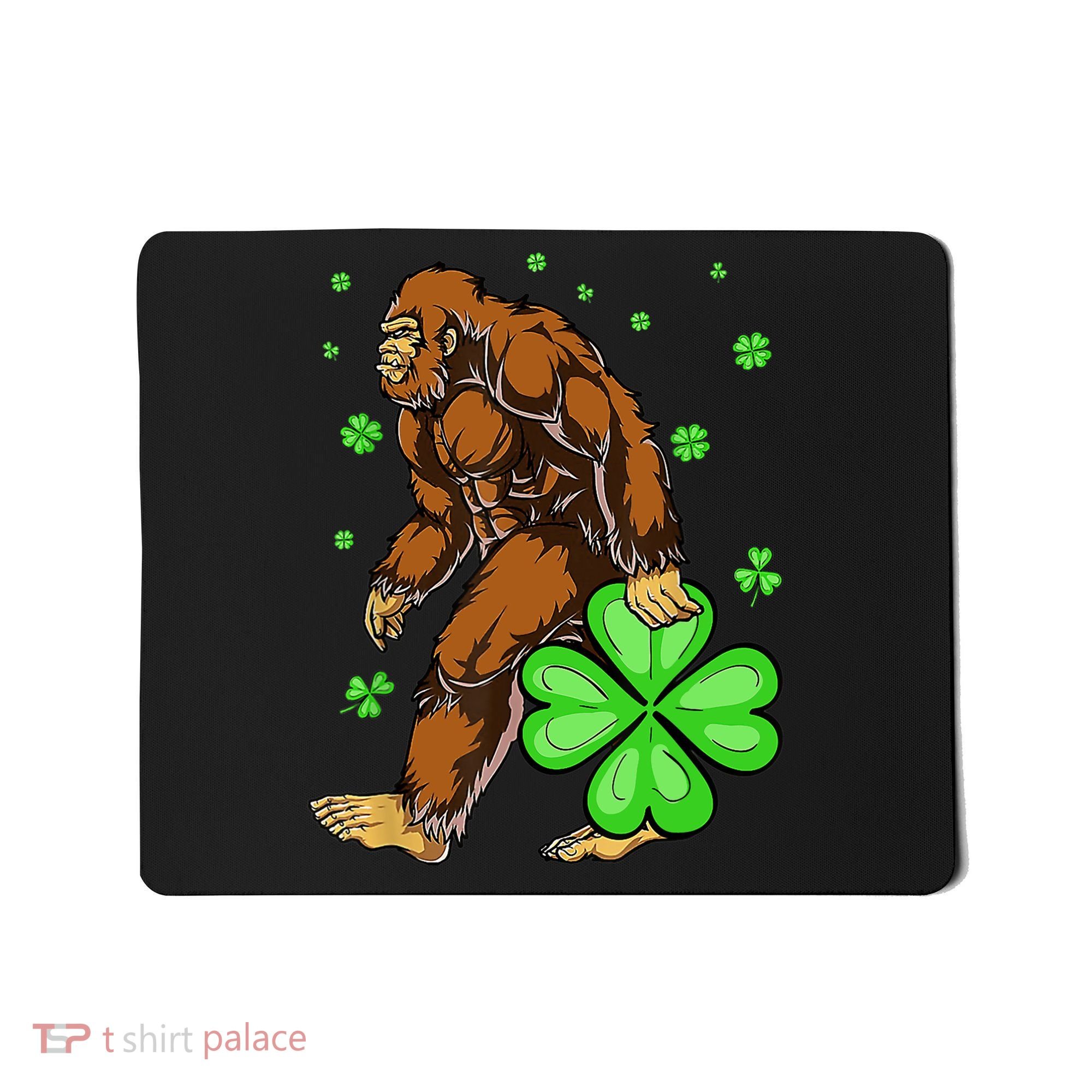 St Patrick's Day Bigfoot Irish Sasqautch Saint Padd Mousepad