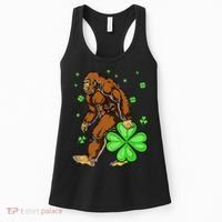 St Patrick's Day Bigfoot Irish Sasqautch Saint Padd Women's Tank Top thumb 0
