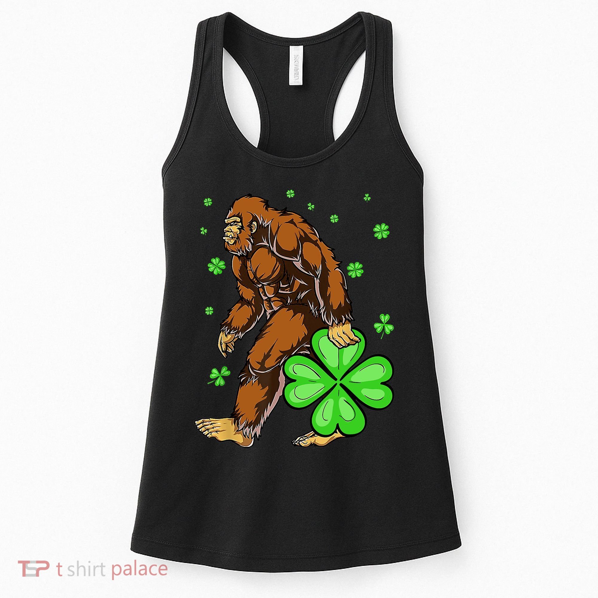 St Patrick's Day Bigfoot Irish Sasqautch Saint Padd Women's Tank Top