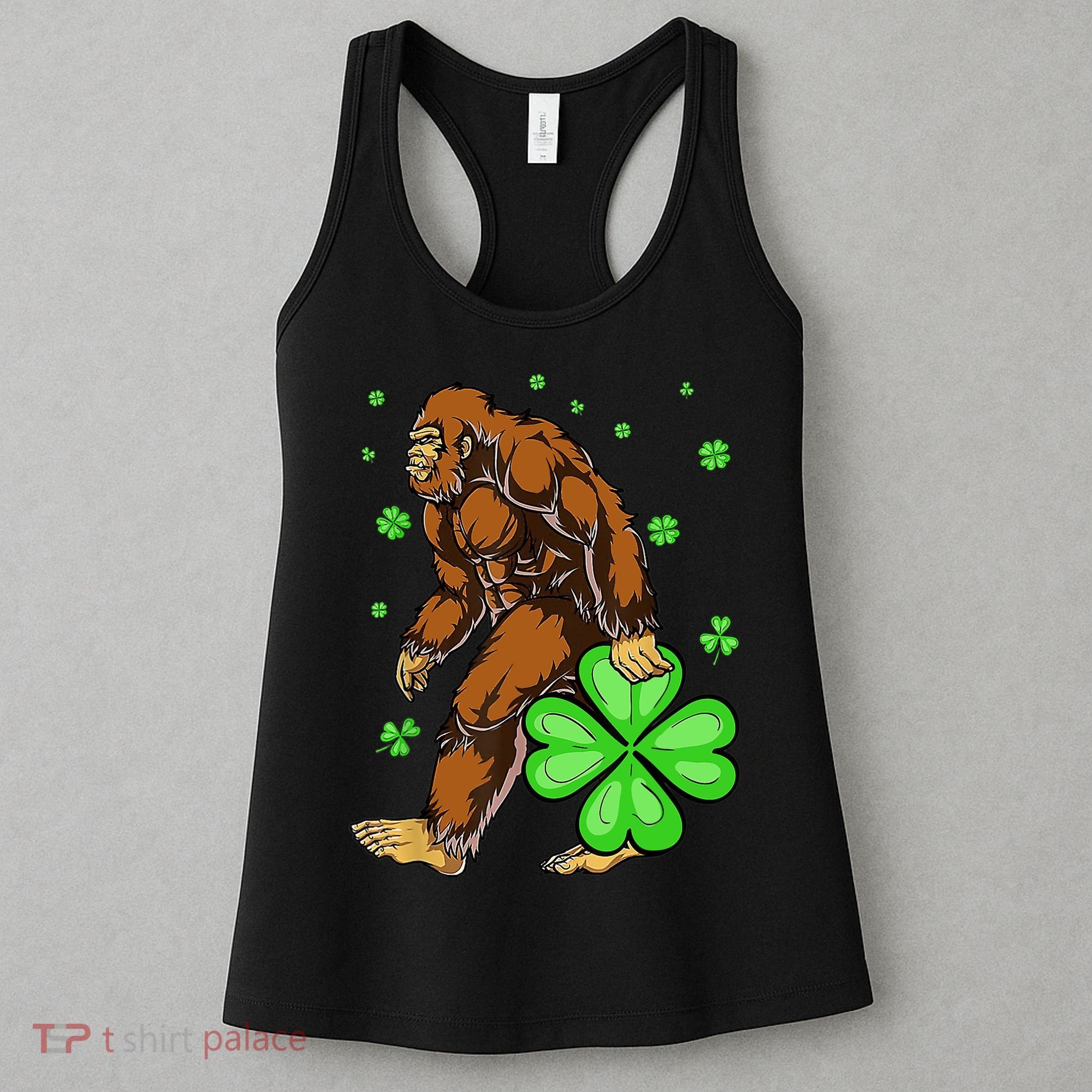 St Patrick's Day Bigfoot Irish Sasqautch Saint Padd Women's Tank Top