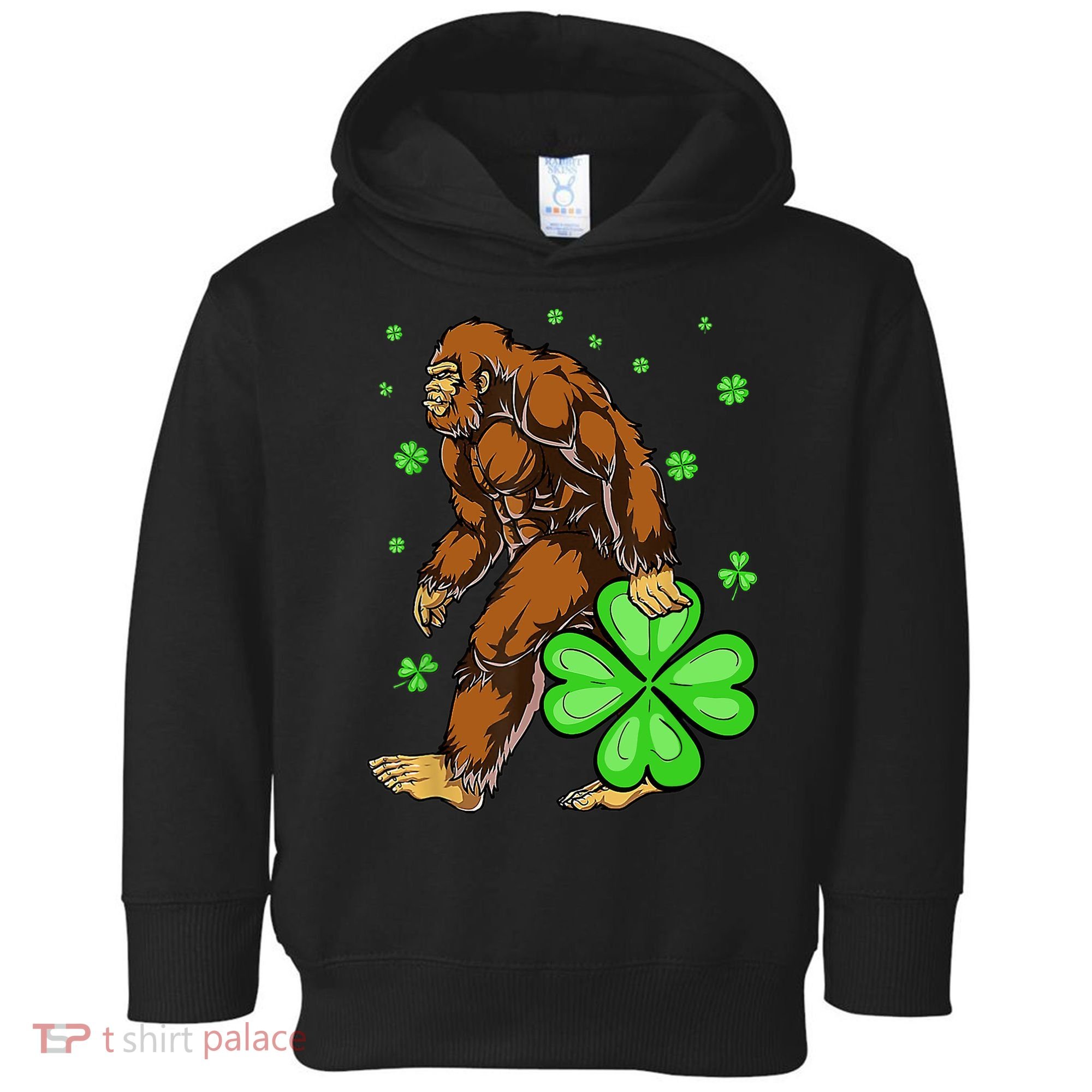St Patrick's Day Bigfoot Irish Sasqautch Saint Padd Toddler Hoodie