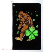 St Patrick's Day Bigfoot Irish Sasqautch Saint Padd Golf Towel thumb 0