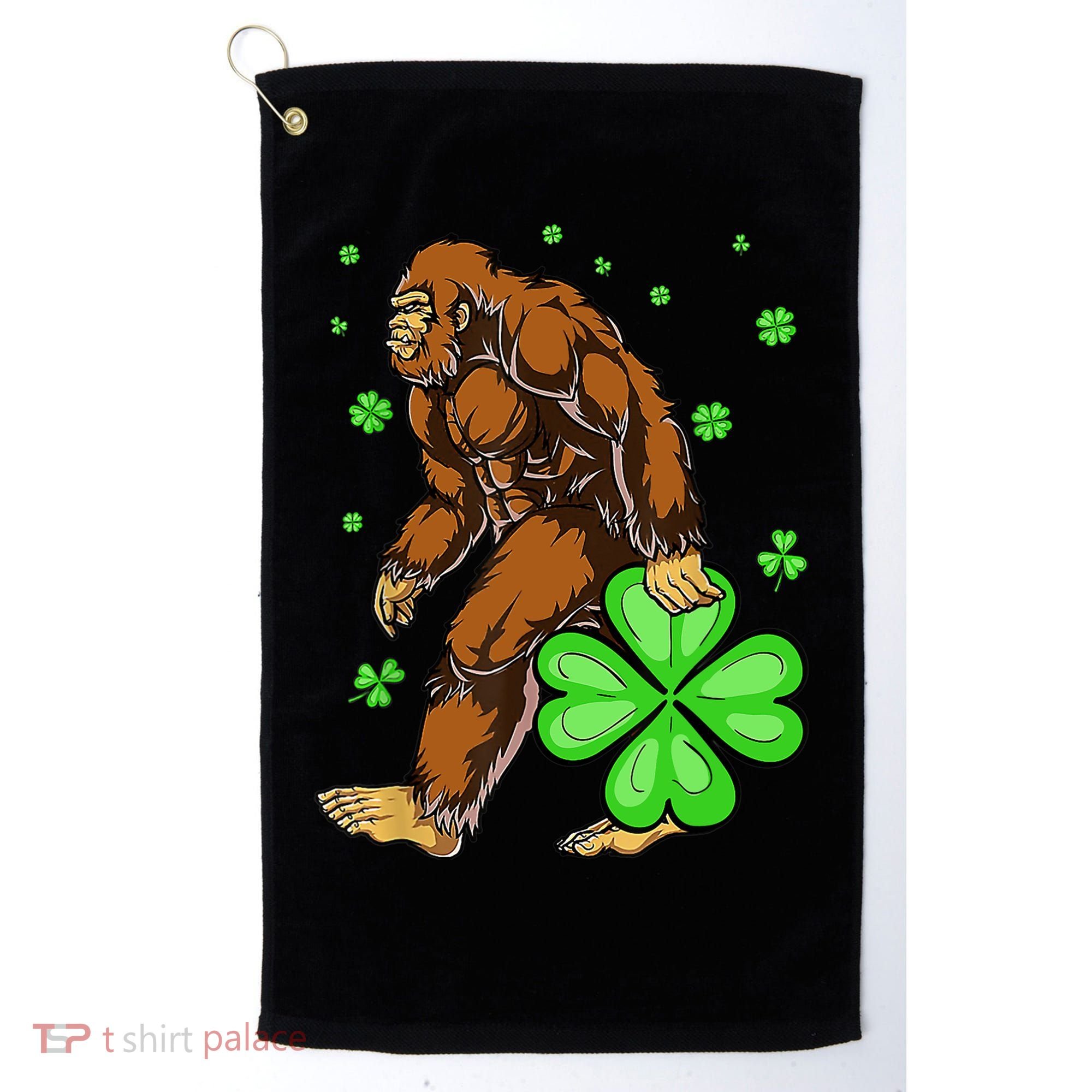 St Patrick's Day Bigfoot Irish Sasqautch Saint Padd Golf Towel