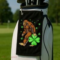 St Patrick's Day Bigfoot Irish Sasqautch Saint Padd Golf Towel thumb 2