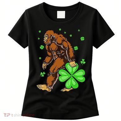 St Patrick's Day Bigfoot Irish Sasqautch Saint Padd Women's T-Shirt