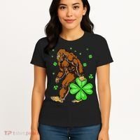 St Patrick's Day Bigfoot Irish Sasqautch Saint Padd Women's T-Shirt thumb 4