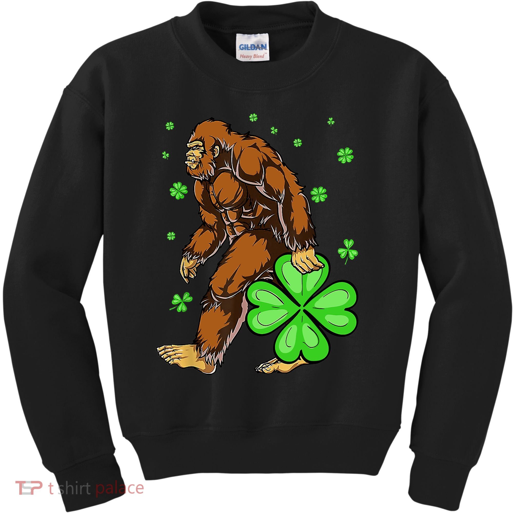 St Patrick's Day Bigfoot Irish Sasqautch Saint Padd Kids Sweatshirt