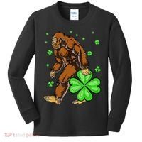 St Patrick's Day Bigfoot Irish Sasqautch Saint Padd Kids Long Sleeve Shirt thumb 0