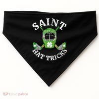 St Patricks Day Saint Hat Tricks Hockey Shamrock Kids Boys USA-Made Doggie Bandana thumb 0