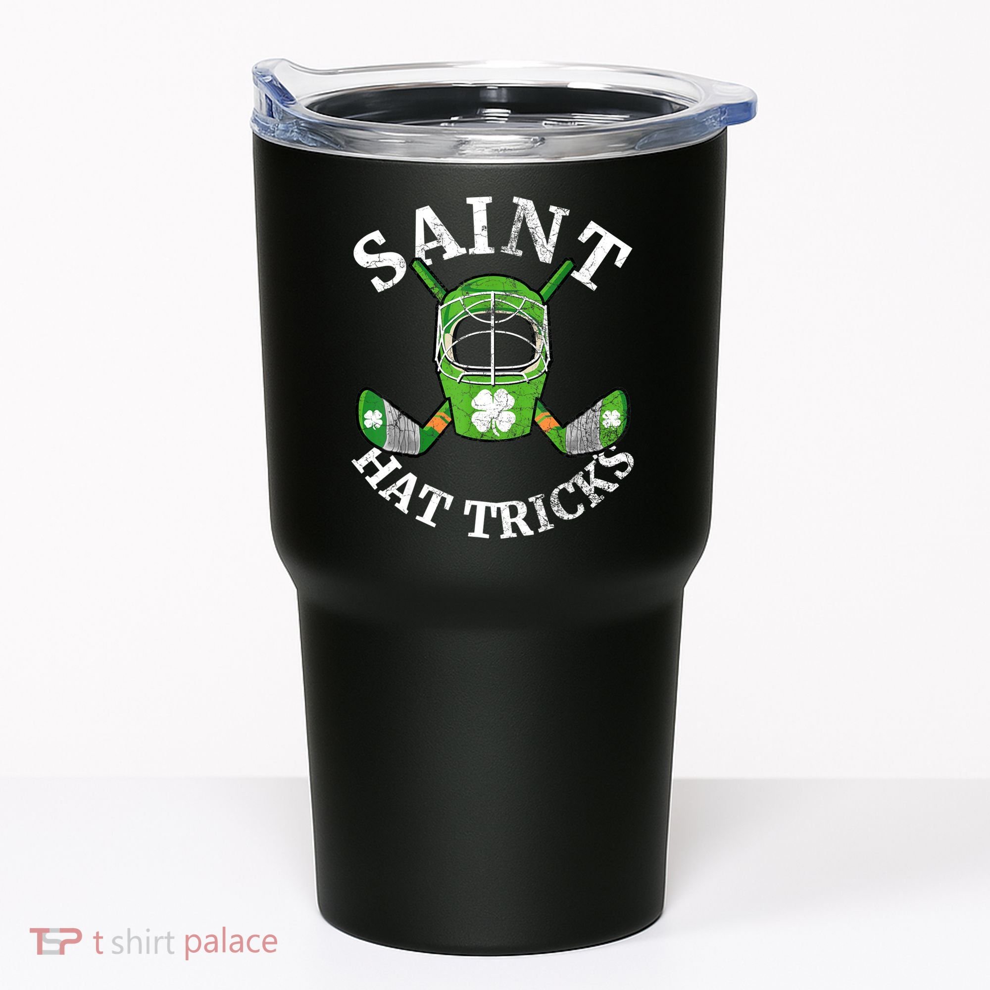 St Patricks Day Saint Hat Tricks Hockey Shamrock Kids Boys Tumbler