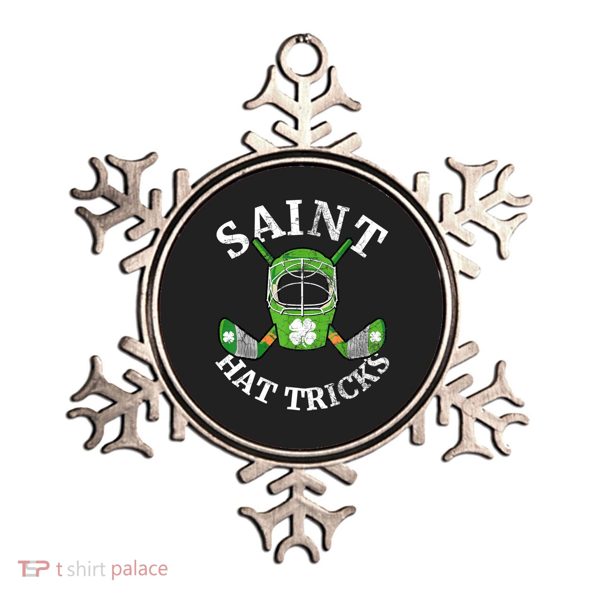 St Patricks Day Saint Hat Tricks Hockey Shamrock Kids Boys Ornament