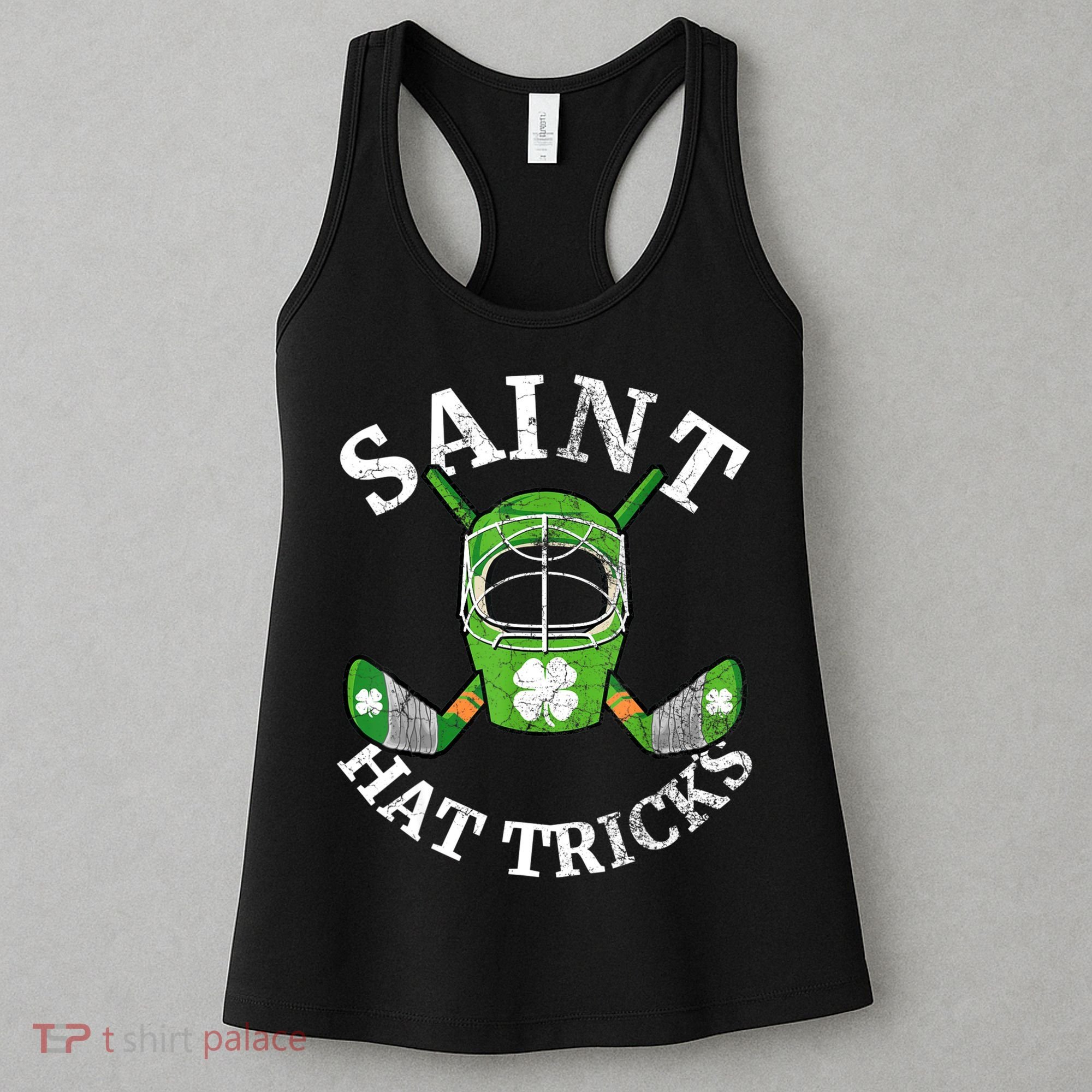 St Patricks Day Saint Hat Tricks Hockey Shamrock Kids Boys Women's Tank Top