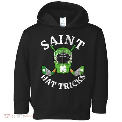 St Patricks Day Saint Hat Tricks Hockey Shamrock Kids Boys Toddler Hoodie