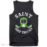 St Patricks Day Saint Hat Tricks Hockey Shamrock Kids Boys Tank Top thumb 0