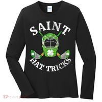 St Patricks Day Saint Hat Tricks Hockey Shamrock Kids Boys Women's Long Sleeve Shirt thumb 0