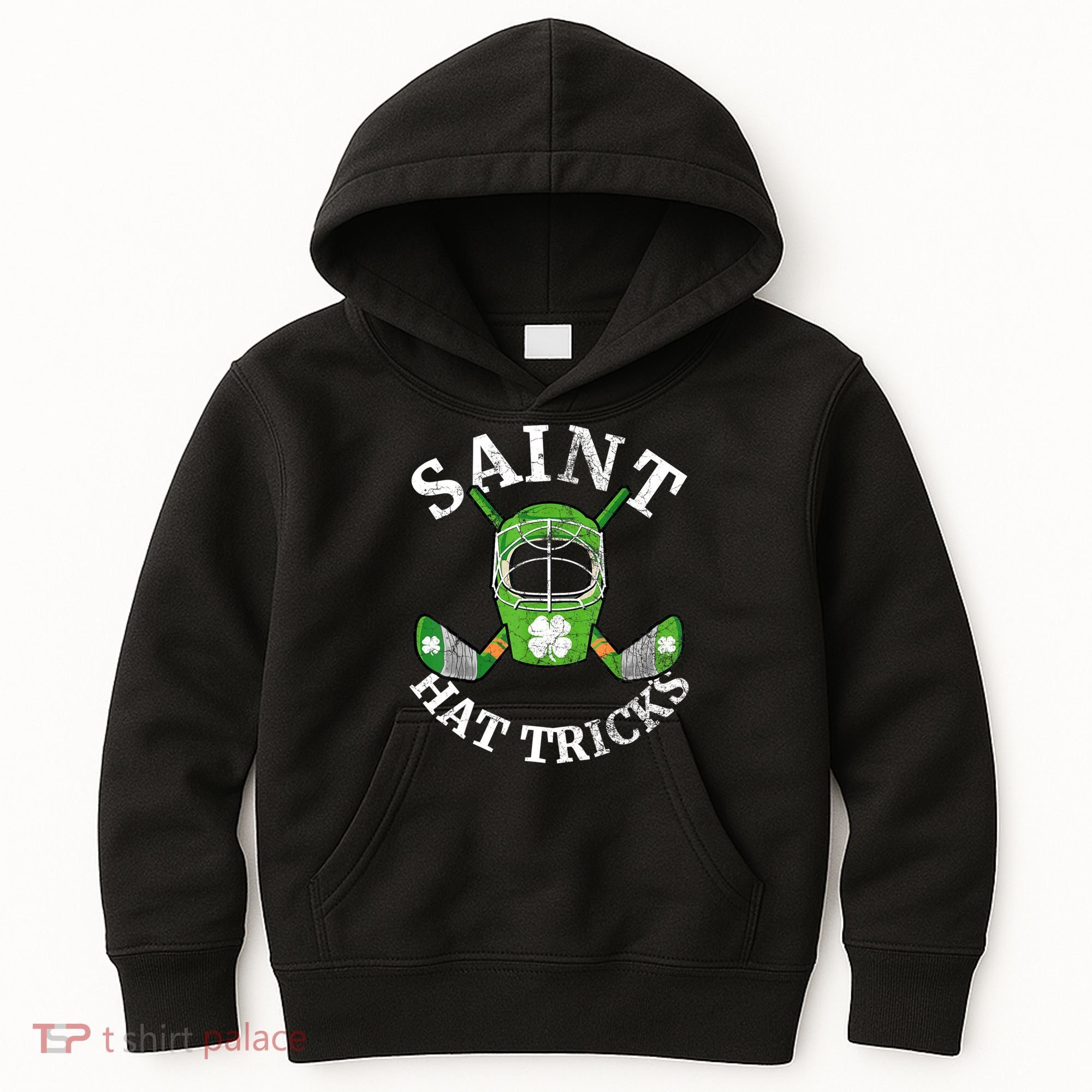 St Patricks Day Saint Hat Tricks Hockey Shamrock Kids Boys Kids Hoodie