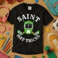 St Patricks Day Saint Hat Tricks Hockey Shamrock Kids Boys Kids T-Shirt thumb 3
