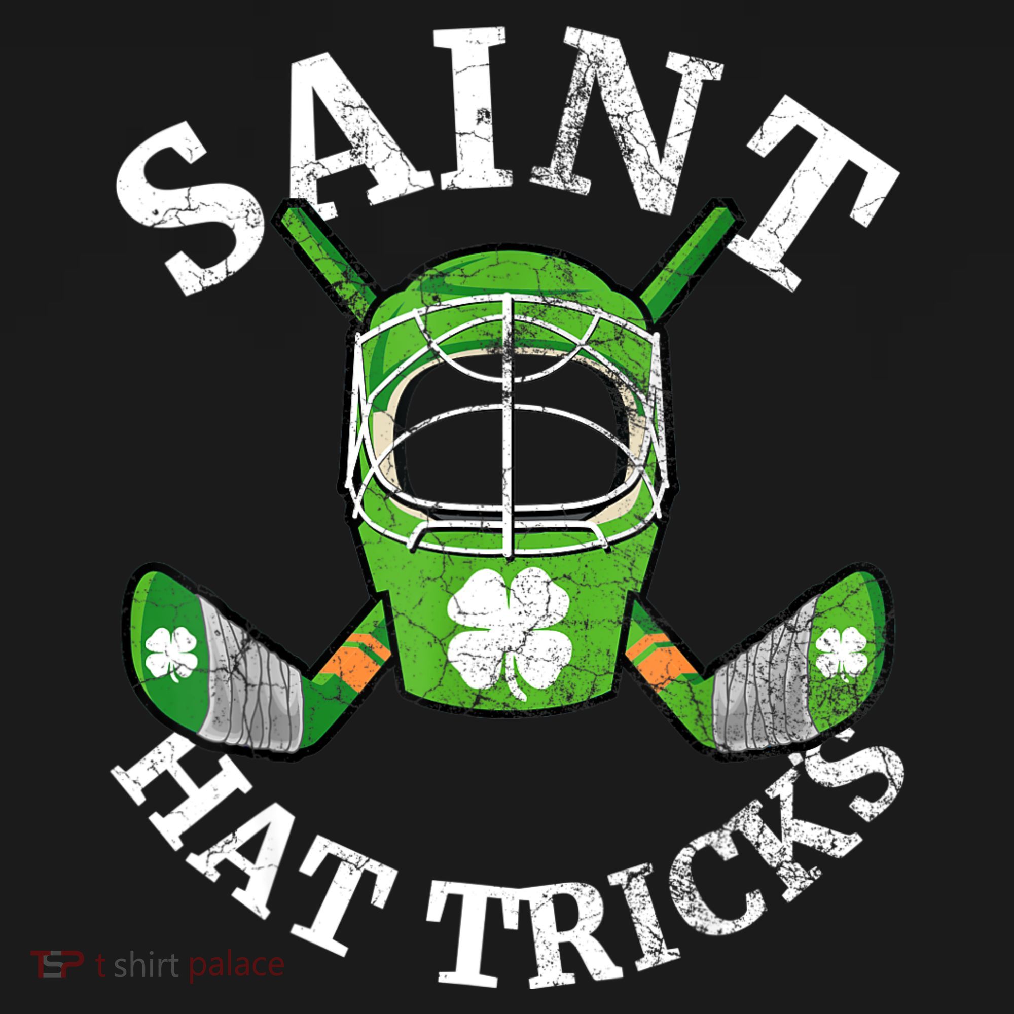 St Patricks Day Saint Hat Tricks Hockey Shamrock Kids Boys Kids T-Shirt