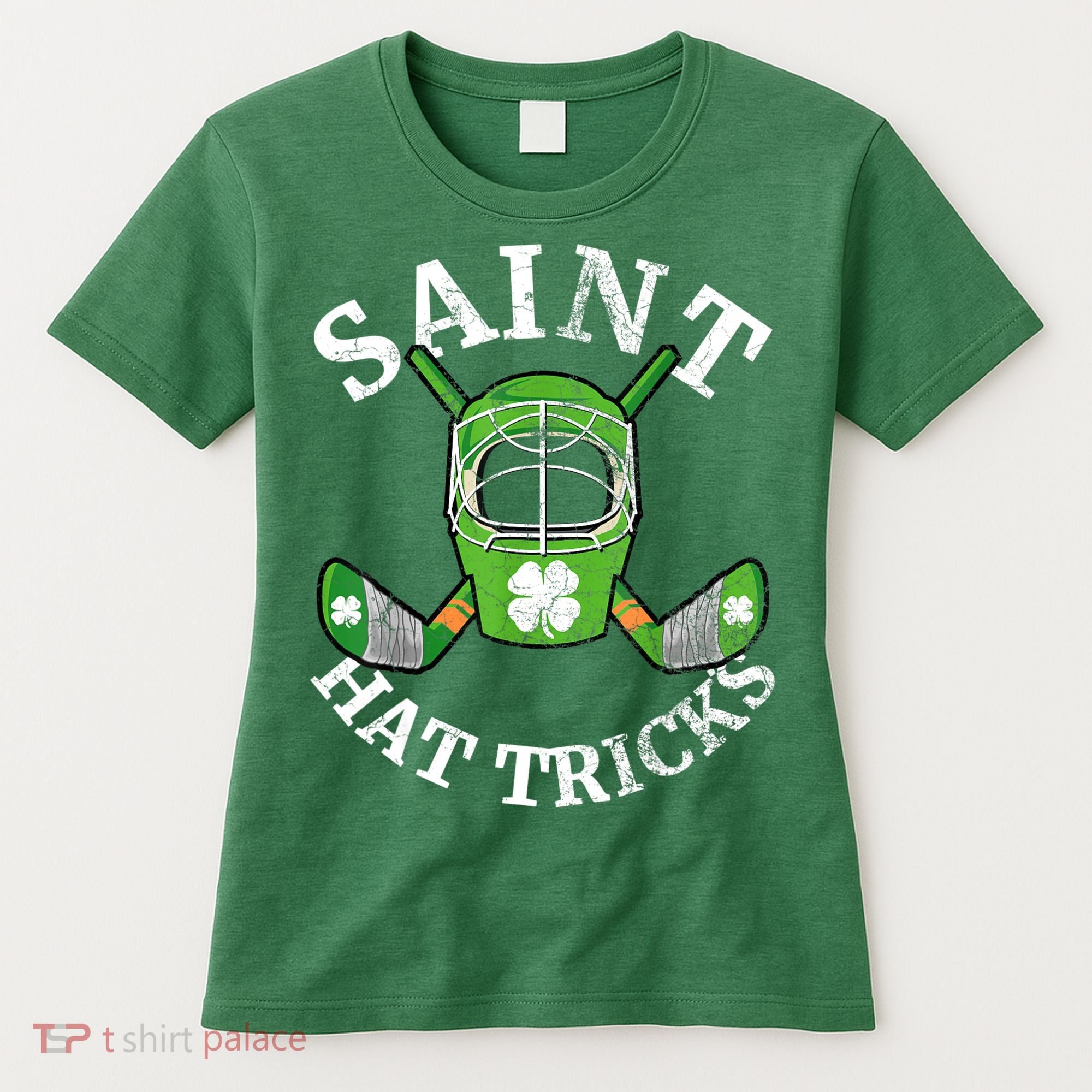 St Patricks Day Saint Hat Tricks Hockey Shamrock Kids Boys Women's T-Shirt