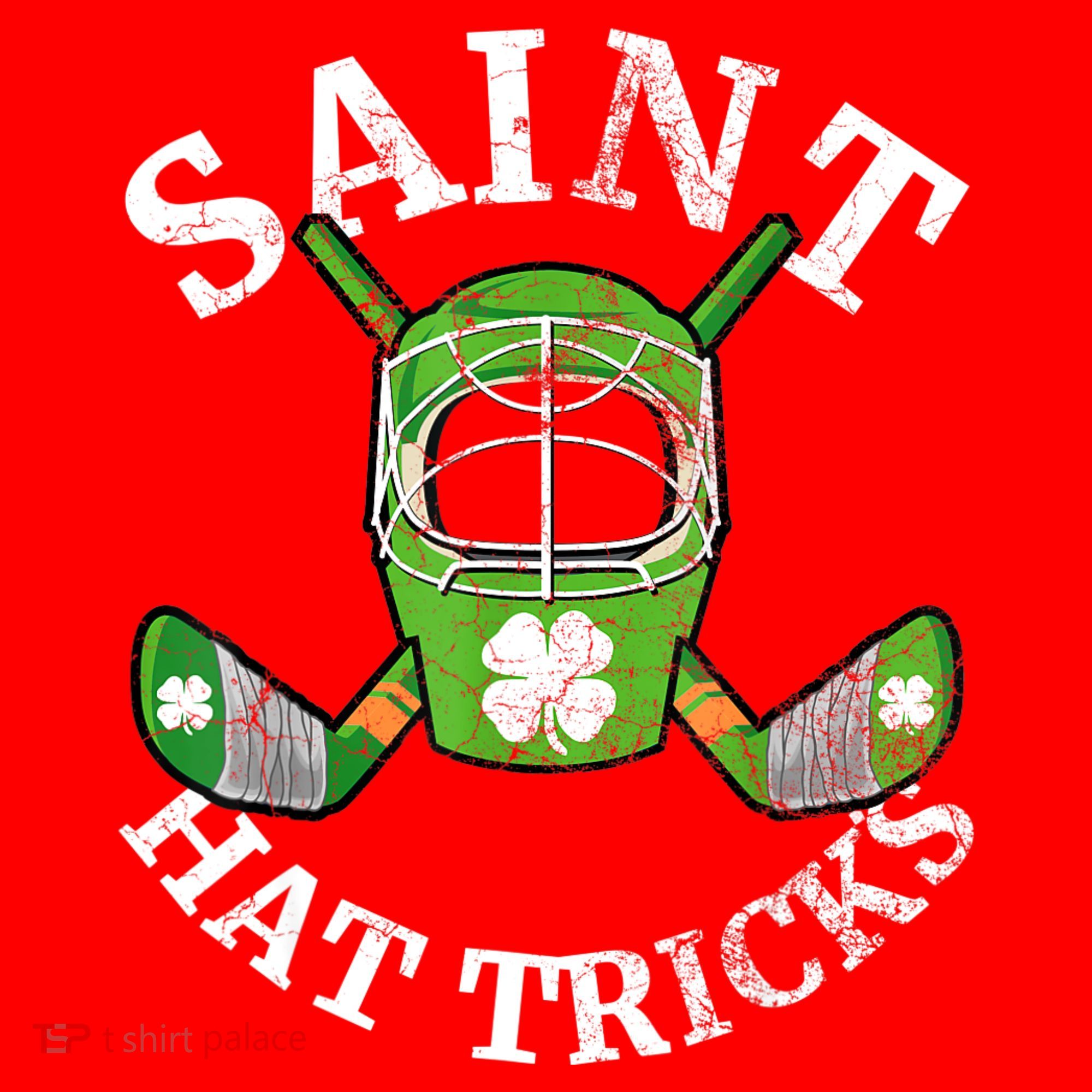 St Patricks Day Saint Hat Tricks Hockey Shamrock Kids Boys Santa Hat