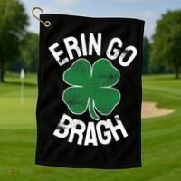 St Patricks Day Shamrock Erin Go Bragh Irish Saint Paddy's Golf Towel thumb 1