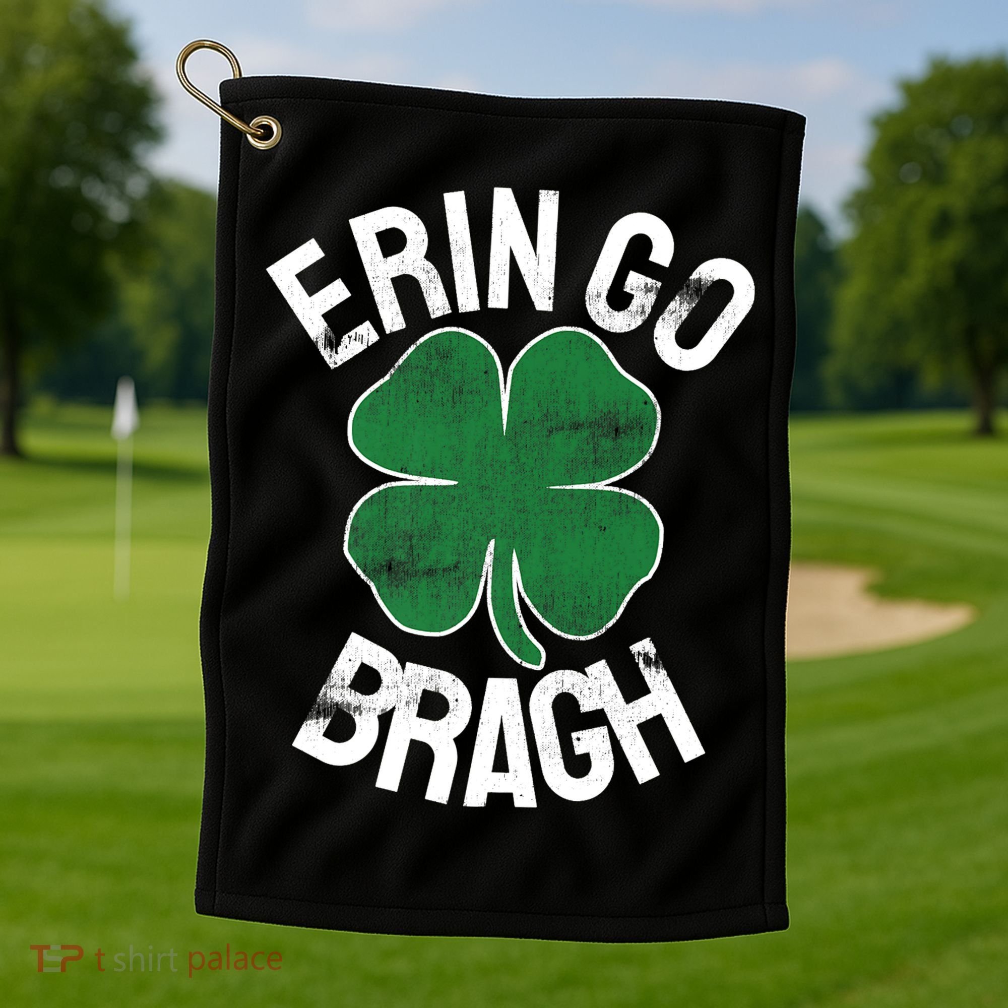 St Patricks Day Shamrock Erin Go Bragh Irish Saint Paddy's Golf Towel
