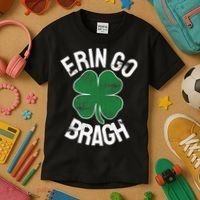 St Patricks Day Shamrock Erin Go Bragh Irish Saint Paddy's Kids T-Shirt thumb 3