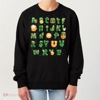 Saint Patricks Day Alphabet ABCs Elemeno For Teacher Student Women's Sweatshirt thumb 0