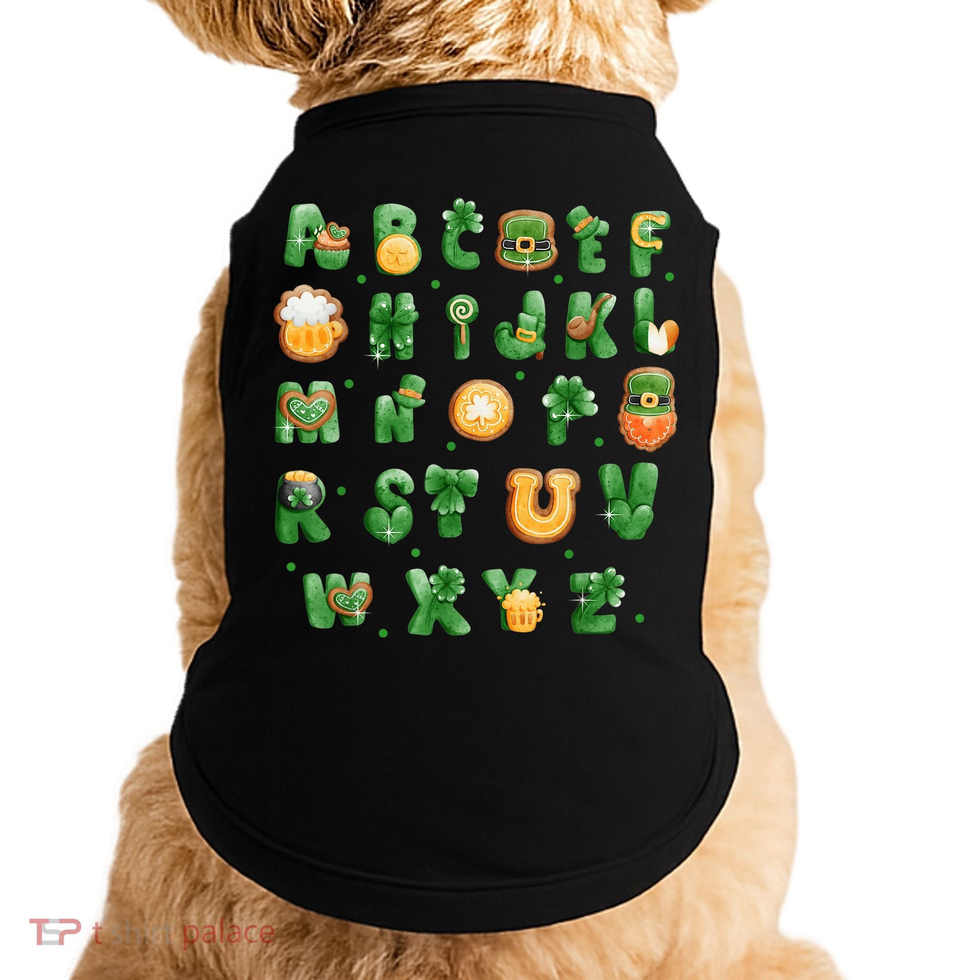 Saint Patricks Day Alphabet ABCs Elemeno For Teacher Student Doggie Tank