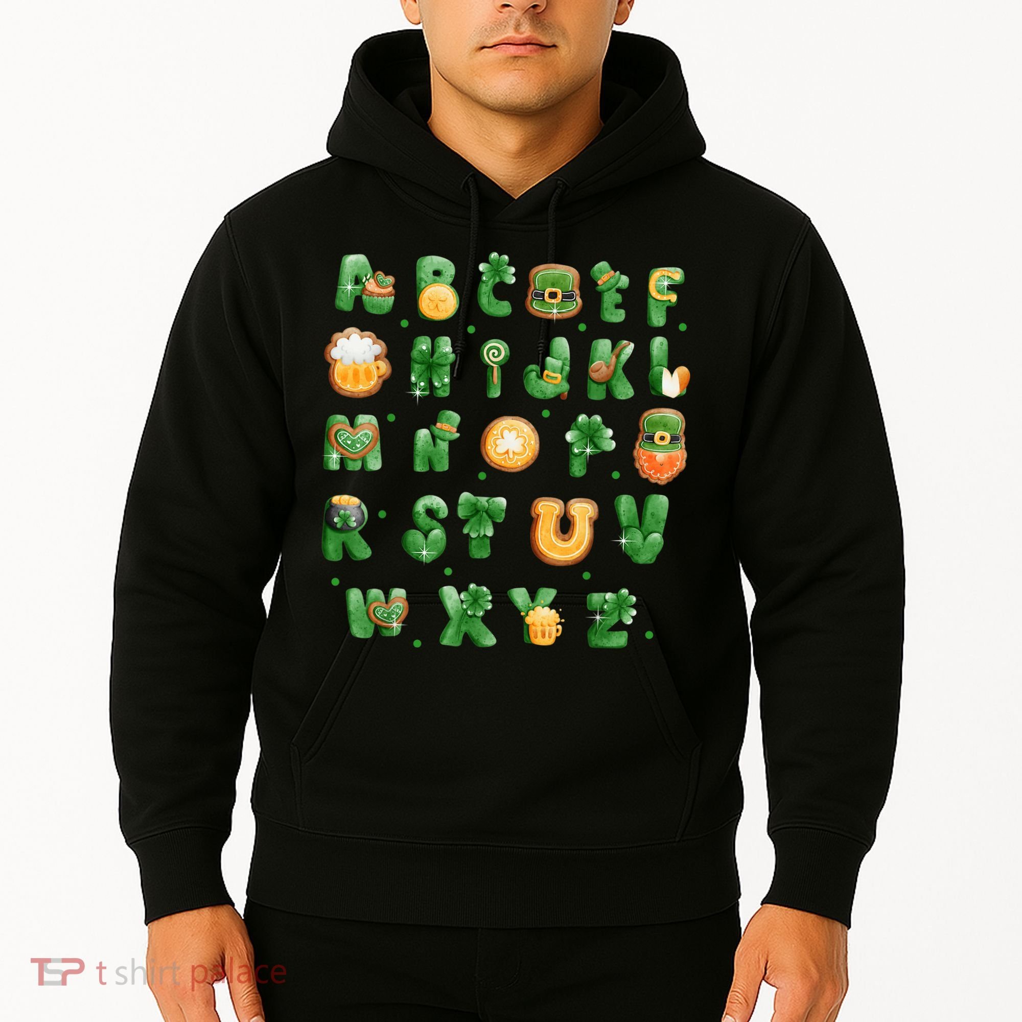 Saint Patricks Day Alphabet ABCs Elemeno For Teacher Student Hoodie