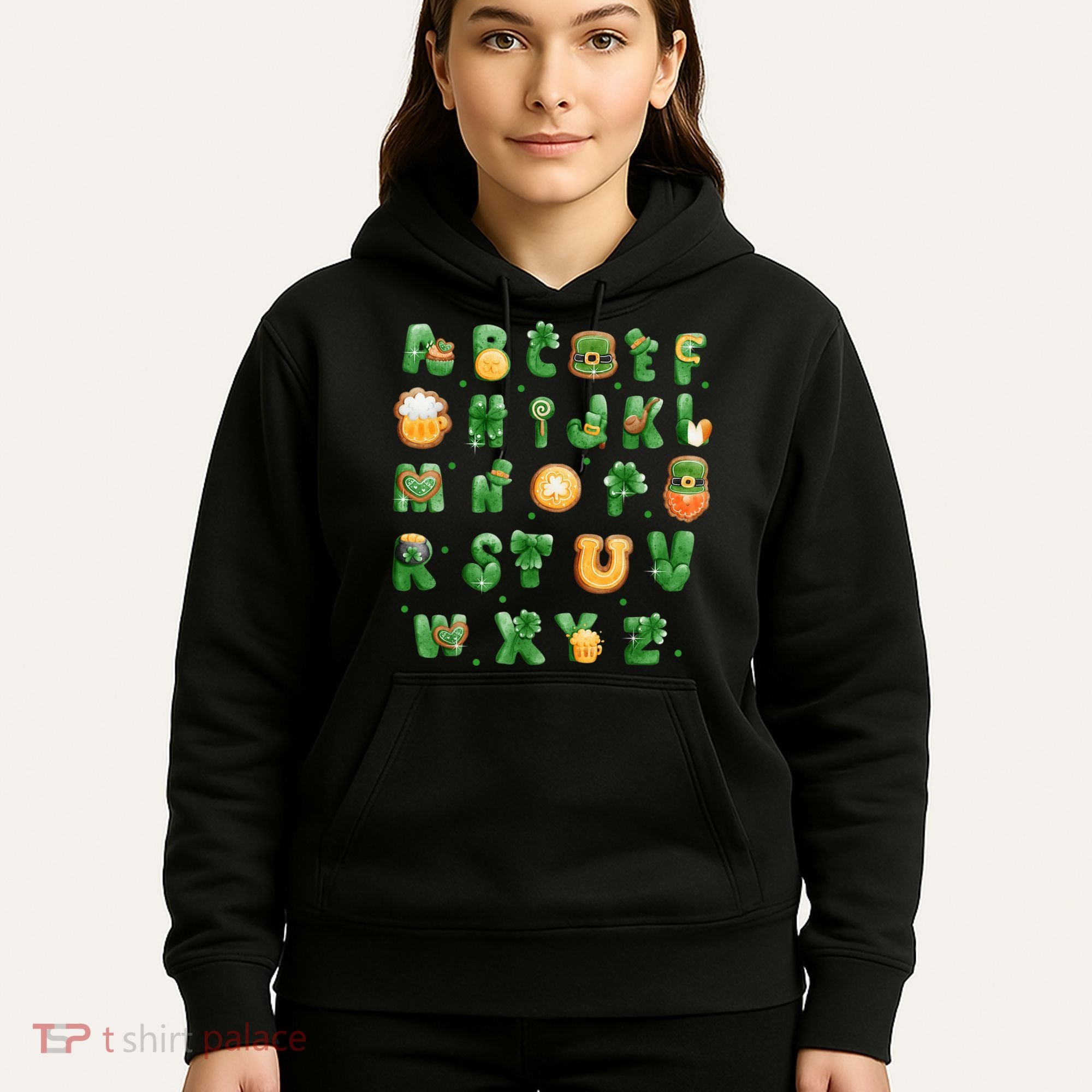 Saint Patricks Day Alphabet ABCs Elemeno For Teacher Student Hoodie
