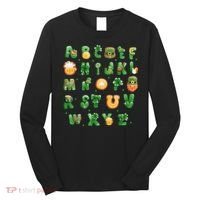 Saint Patricks Day Alphabet ABCs Elemeno For Teacher Student Long Sleeve Shirt thumb 0