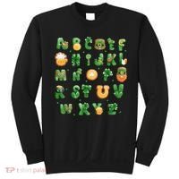 Saint Patricks Day Alphabet ABCs Elemeno For Teacher Student Sweatshirt thumb 0