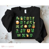 Saint Patricks Day Alphabet ABCs Elemeno For Teacher Student Sweatshirt thumb 2