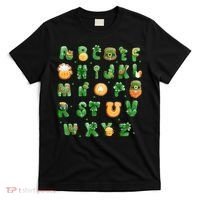 Saint Patricks Day Alphabet ABCs Elemeno For Teacher Student T-Shirt thumb 0