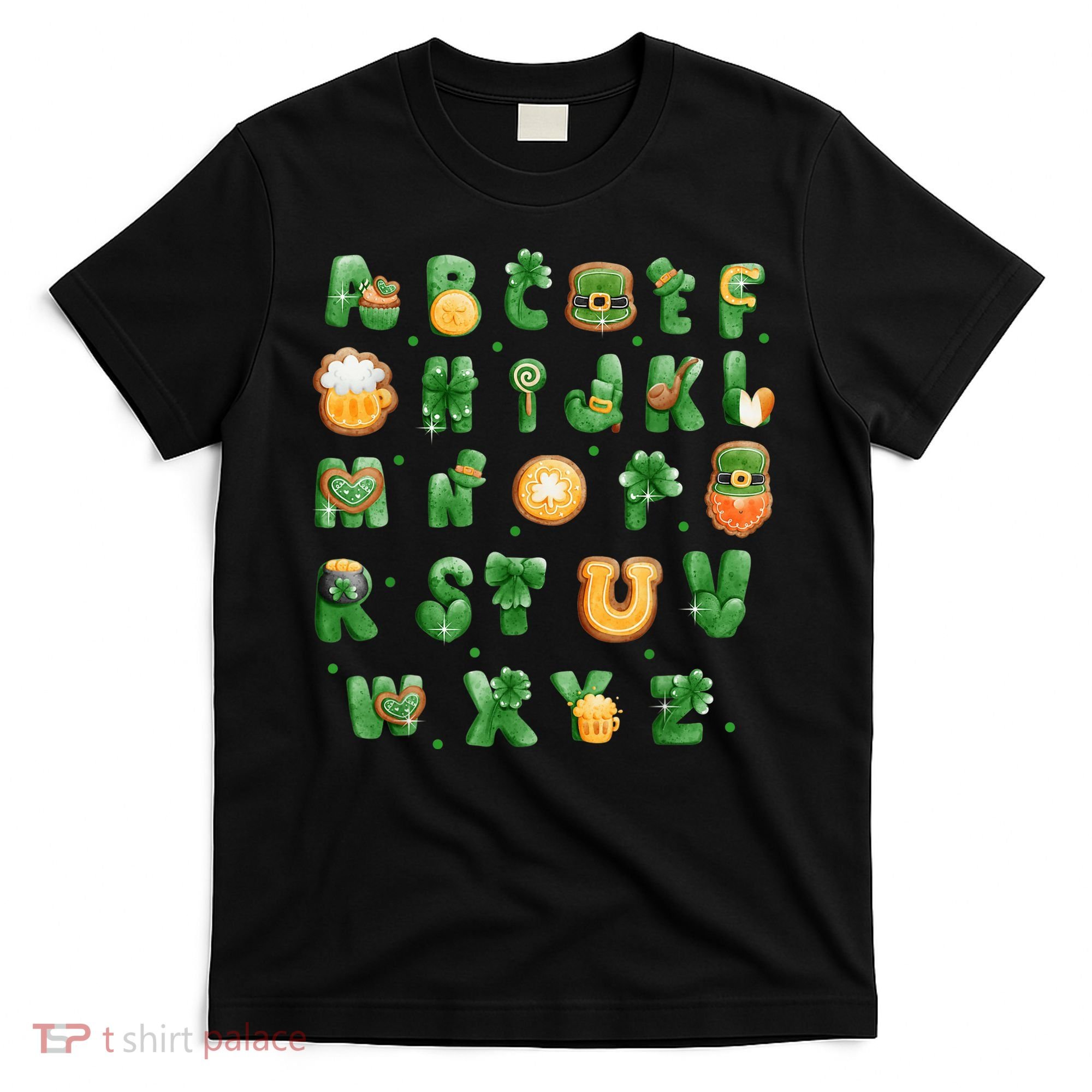 Saint Patricks Day Alphabet ABCs Elemeno For Teacher Student T-Shirt
