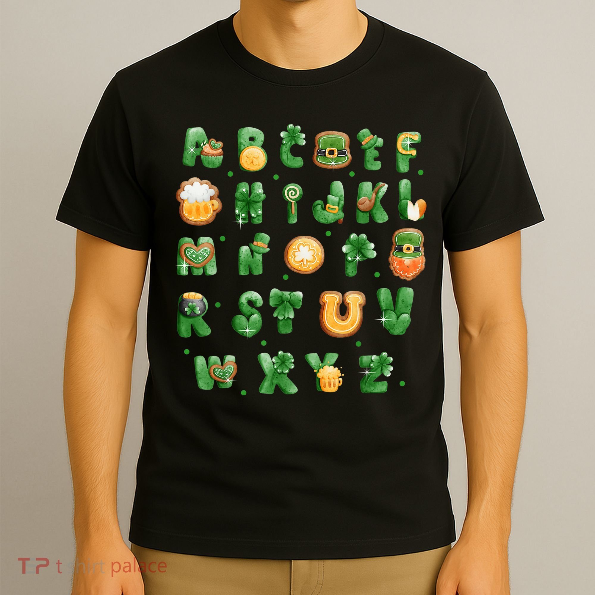 Saint Patricks Day Alphabet ABCs Elemeno For Teacher Student T-Shirt