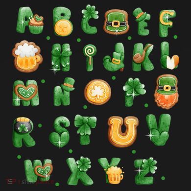 Saint Patricks Day Alphabet ABCs Elemeno For Teacher Student V-Neck T-Shirt