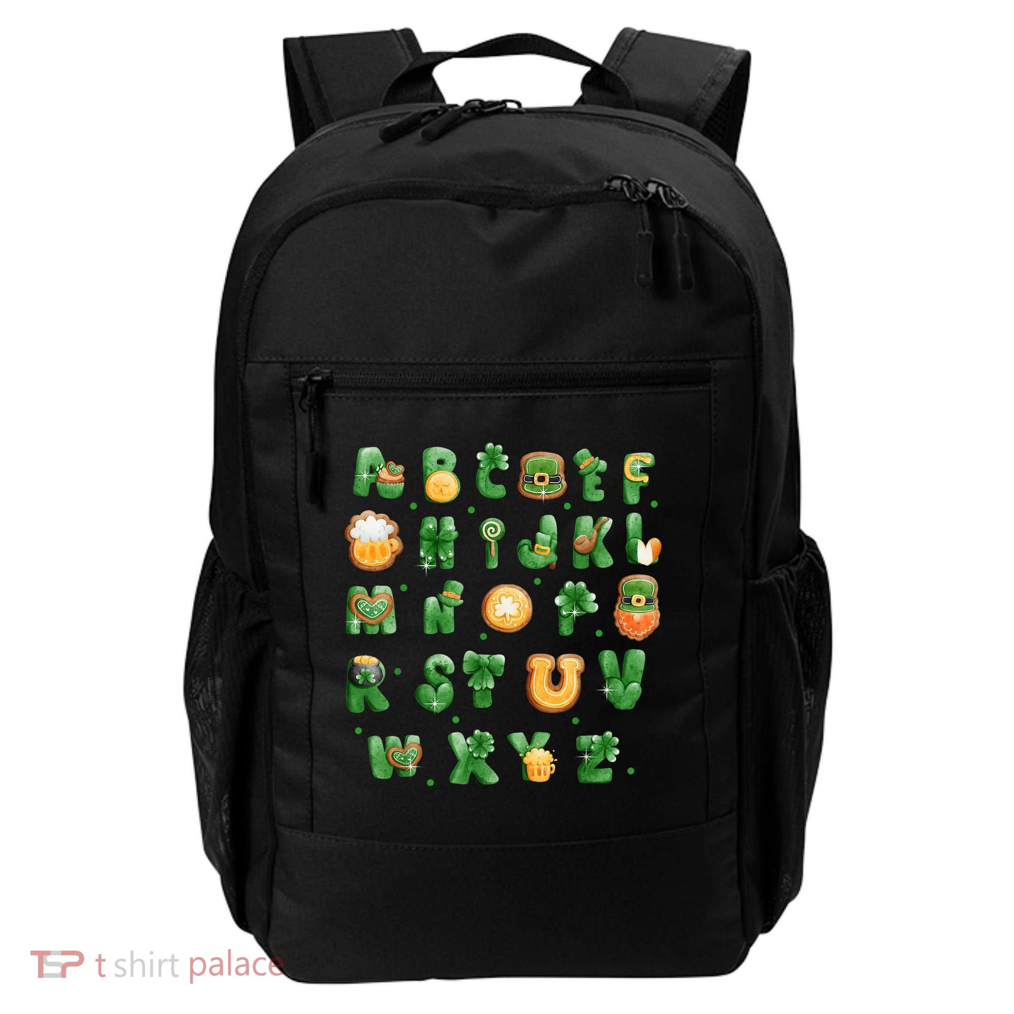 Saint Patricks Day Alphabet ABCs Elemeno For Teacher Student Backpack