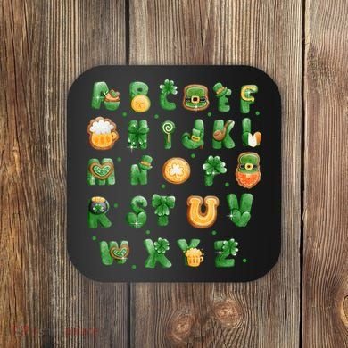 Saint Patricks Day Alphabet ABCs Elemeno For Teacher Student Coaster