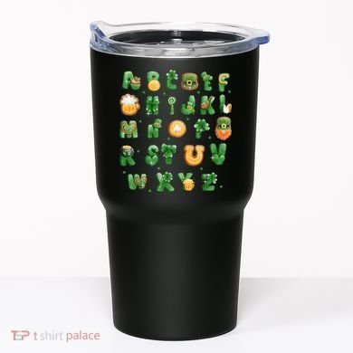 Saint Patricks Day Alphabet ABCs Elemeno For Teacher Student Tumbler