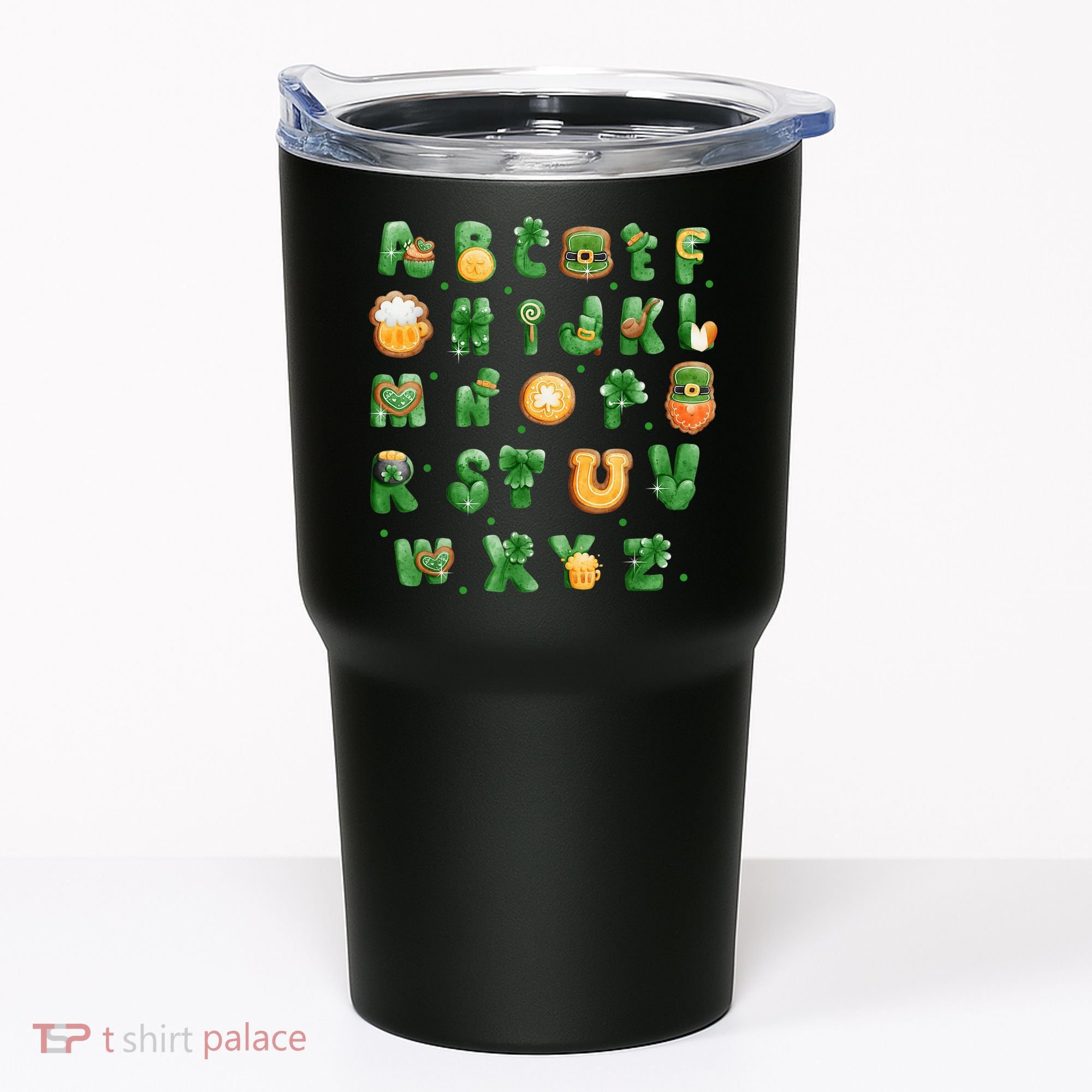 Saint Patricks Day Alphabet ABCs Elemeno For Teacher Student Tumbler