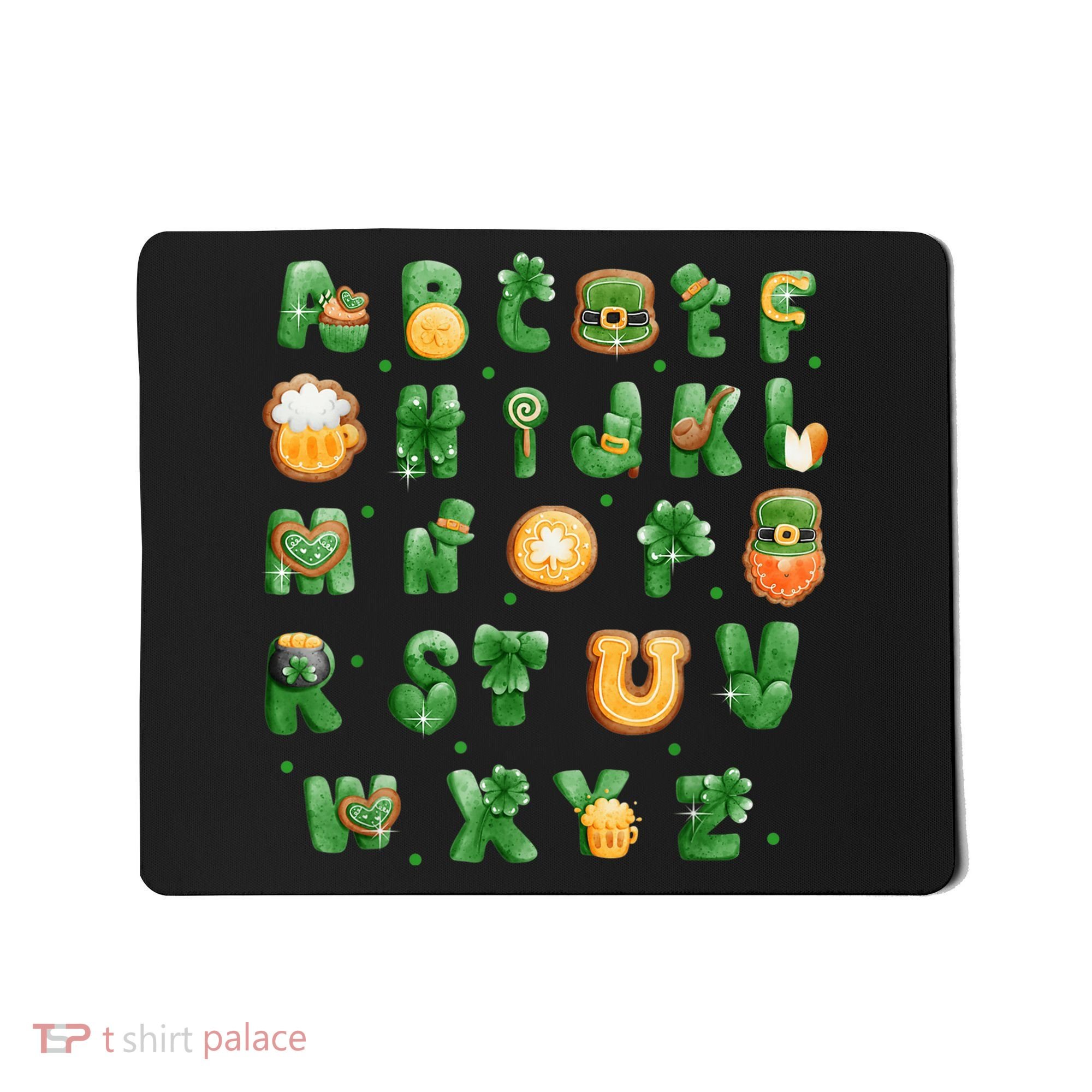 Saint Patricks Day Alphabet ABCs Elemeno For Teacher Student Mousepad