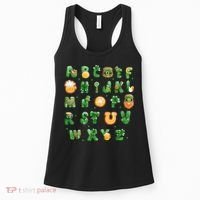 Saint Patricks Day Alphabet ABCs Elemeno For Teacher Student Women's Tank Top thumb 0